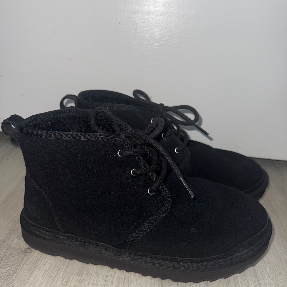 UGG Black Suede Lace-Up Neumel Boots - Picture 2 of 4